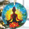 3.5" Ceramic Christmas Ornaments, Christmas Tree Ornaments, Heirloom Keepsake, Gift Exchange, Gift Idea, Bauble Present - Yoga Symbol