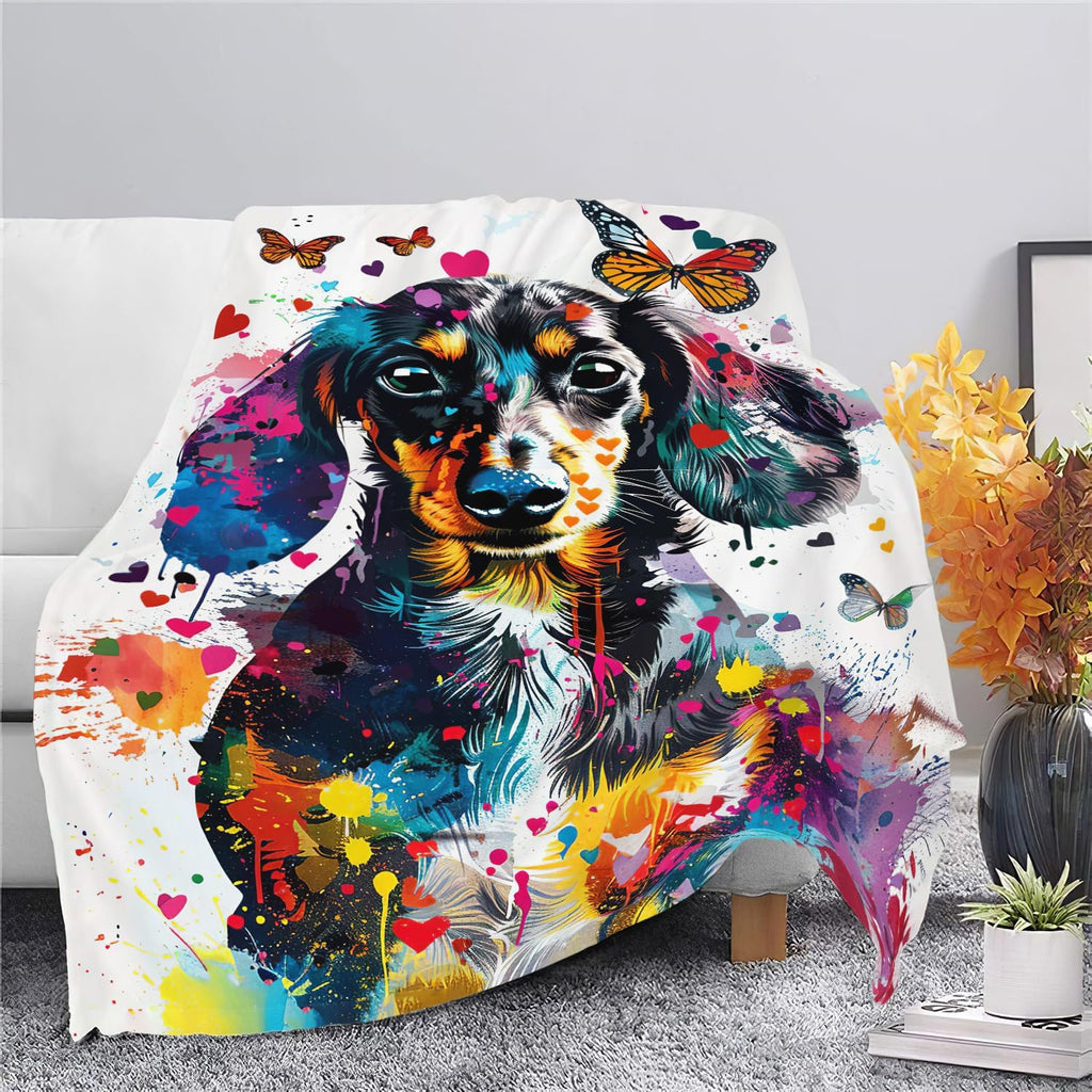 Dachshund Blanket Dachshund Dog Throw Blanket Weiner Dog Gifts for Women Girls Men Boys Kids Adults Super Soft Cozy Plush Fluffy Fuzzy Fleece Blanket Decor 60''X80''