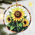 Christmas Ornaments, Dodosky 2.8in Ceramic Sunflower Ornament, Xmas Decor, Christmas Tree Ornaments, Xmas Decorations for Tree, Holiday Ornament, Sunflower Gift, Gifts for Women, Friend, Flower Lovers