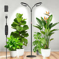 Dual-Head Grow Lights for Indoor Plants, Full Spectrum Plant Lights with 23.5-67" Adjustable Height Stand, 3 Growing Modes with Timer 3/9/12H, Dimmable Halo Grow Lights for Large Tall Plants