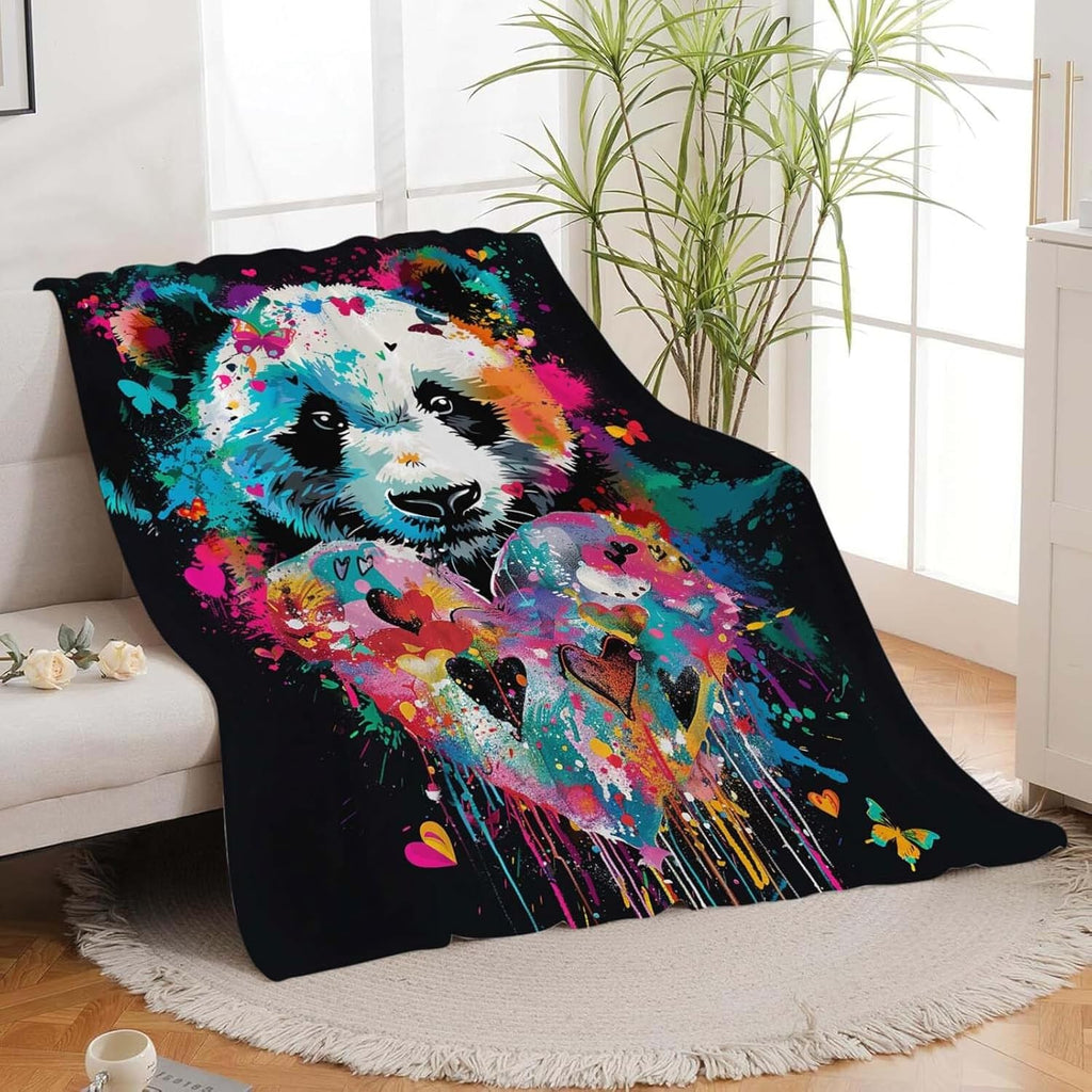 Panda Throw Blanket Panda Stuff Gifts for Kids Girls Boys Adults Women Man Soft Cozy Warm Plush Fluffy Fuzzy Fleece Blanket Decor 50''X60''