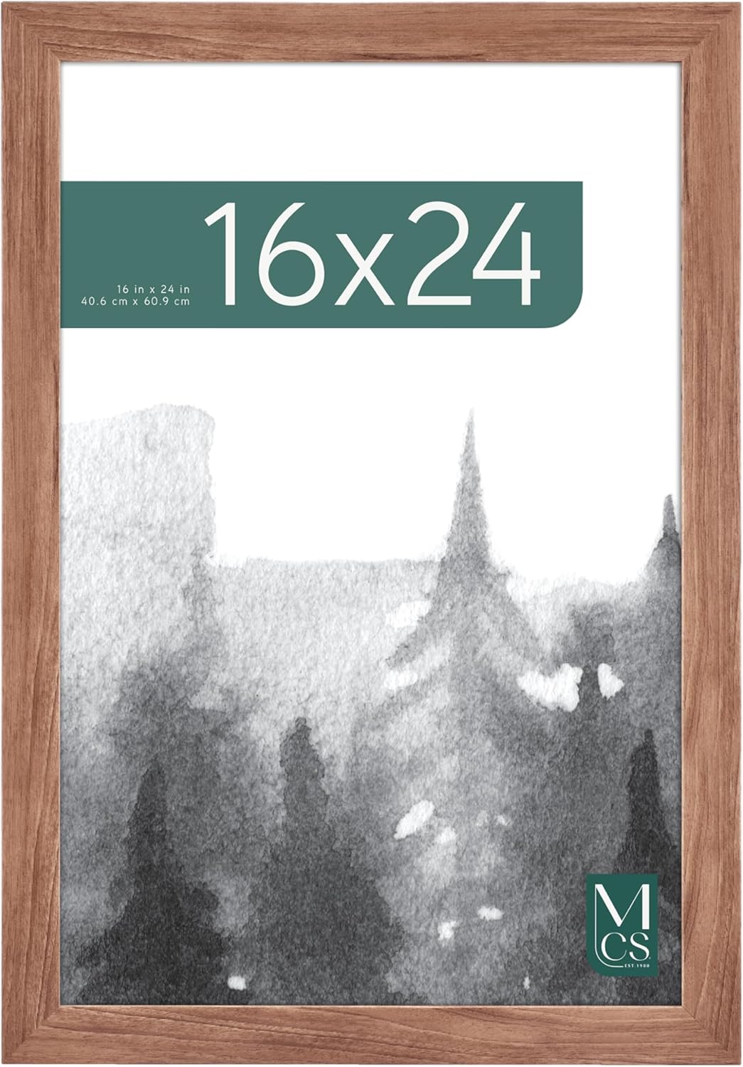 MCS Museum Poster Frame 16x24 Medium Oak Woodgrain, Vertical & Horizontal Wall Hanging Large Picture Frame for Photos, Posters & Art Prints (1-Pack)