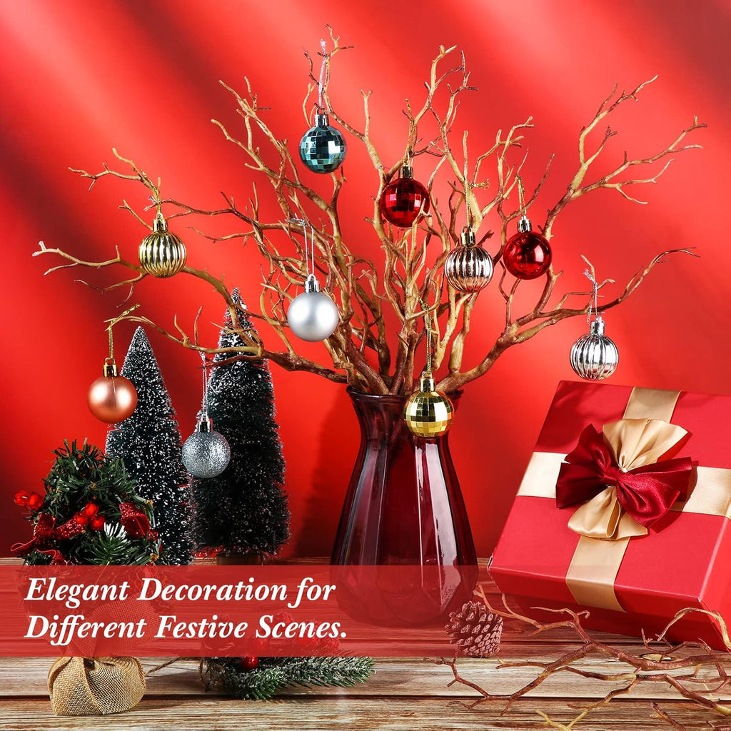 Geosar 13.8 Inch Small Manzanita Branches Plastic Faux Branches Artificial Antler Shaped Tree Branch Decorative Plant Twigs for Home Wedding Table Centerpiece Festival Decors(Light Brown,10 Pieces)