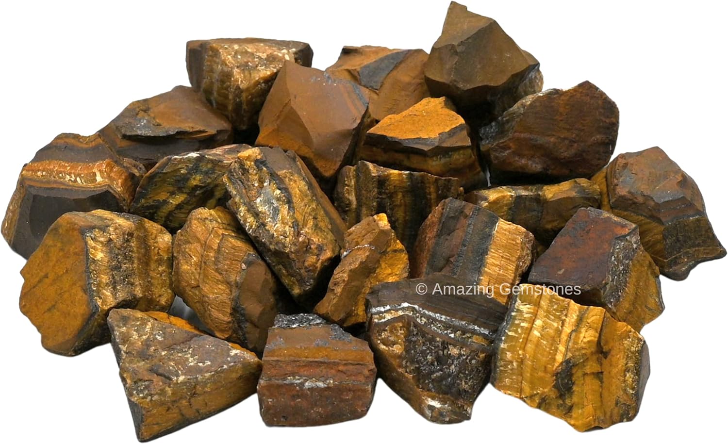 Amazing Gemstone Tigers Eye Raw Crystals and Healing Stones, Natural Rocks for Tumbling and DIY Raw Stones and Crystals (1 lb)