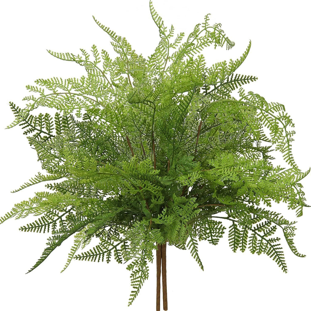 Artificial Boston Fern Plants 19" Fake Greenery Shrubs 2 Pcs Faux Plant Bushes UV-Resistant for Indoor Outdoor Wedding DIY Bouquets Floral Arrangement Table Centerpieces