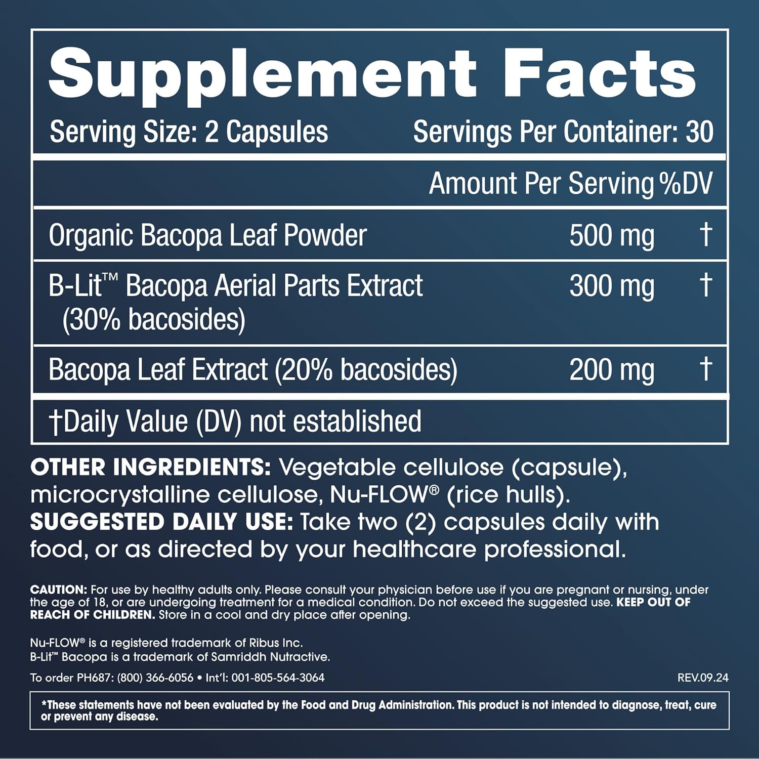 ProHealth Full Spectrum Bacopa 1,000 mg | 60 Capsules | Full Spectrum Bacopa Blend for Calm Mental Clarity, Stress Balance & Sleep Support | USA Manufactured, Triple Lab-Tested