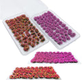 Woohome 2 Pack Miniature Colorful Flower Cluster Self Adhesive Flower Vegetation Groups Pink Orange Static Grass Tufts for Train Landscape Railroad Scenery Sand Military Layout Model