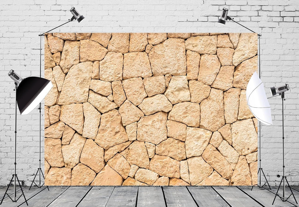 6x4ft Fabric Rock Stone Wall Backdrop Natural Rock Wall Textured Photography Background Retro Garden Wallpaper Birthday Party Decorations Holiday Party Banner Photo Studio Shoot Studio Props