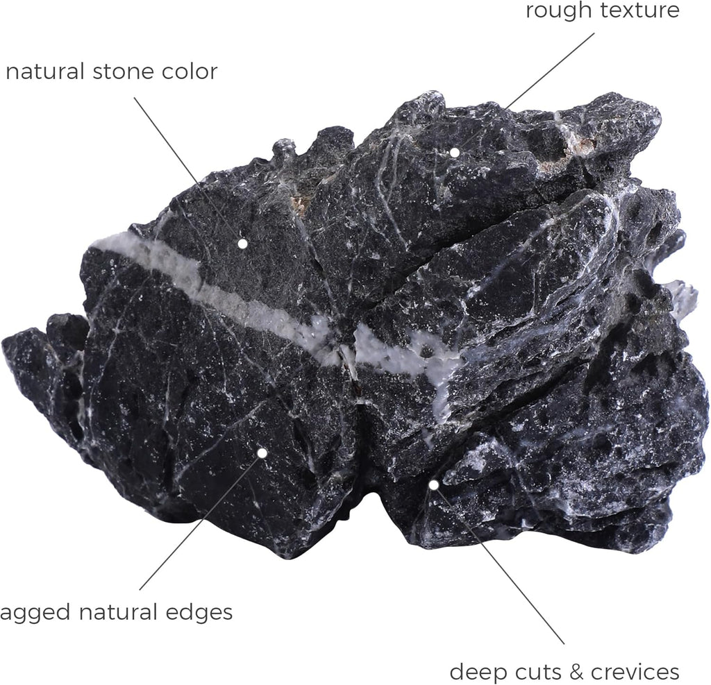 6-8 Inches Natural Seiryu Stone 4 PCS Aquarium Rocks for Aquascaping, Aquarium Landscaping, Terrariums, Fish Tank Decoration, Vivariums, Paludarium, Reptile and Amphibian Enclosures