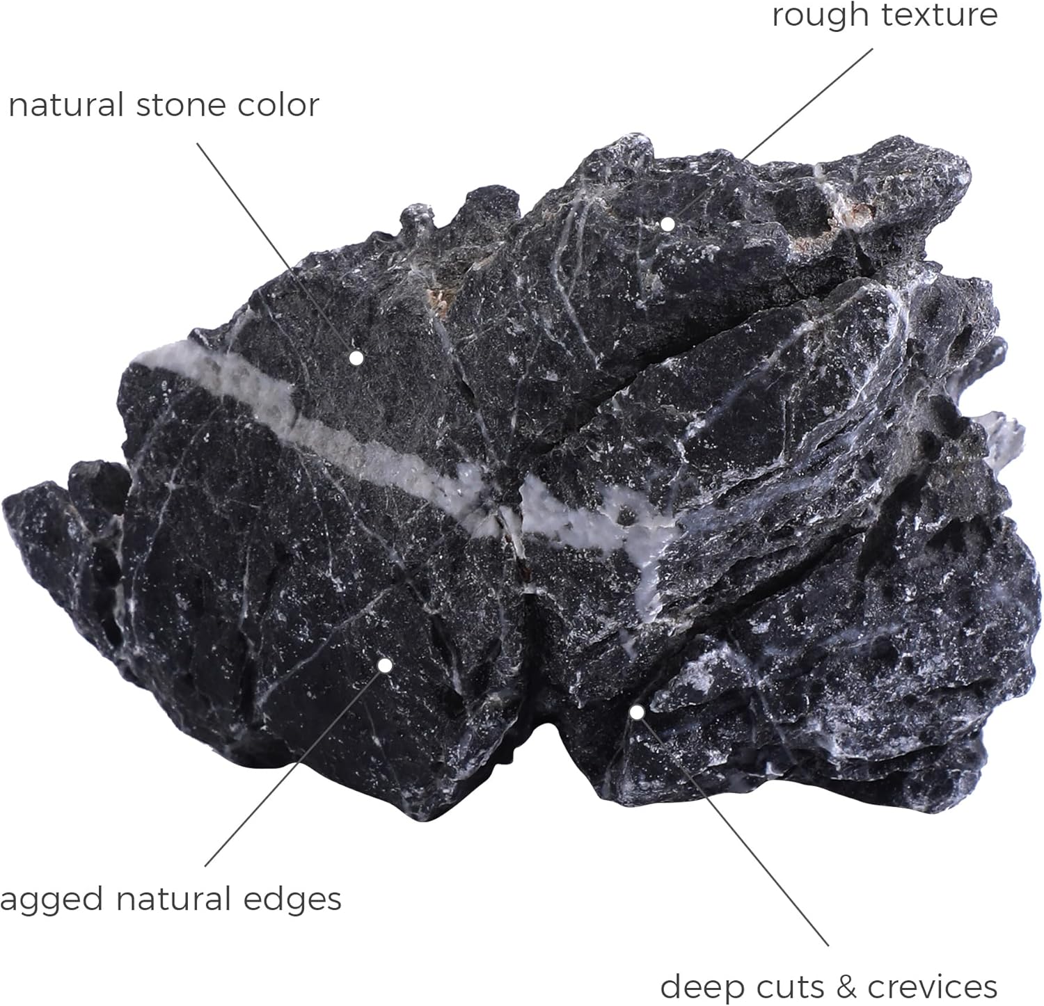 6-8 Inches Natural Seiryu Stone 4 PCS Aquarium Rocks for Aquascaping, Aquarium Landscaping, Terrariums, Fish Tank Decoration, Vivariums, Paludarium, Reptile and Amphibian Enclosures