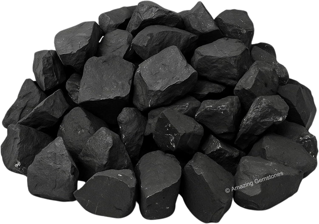 Amazing Gemstone 2 Pieces Shungite Raw Crystals and Healing Stones, Natural Rocks for Tumbling and DIY Raw Stones and Crystals