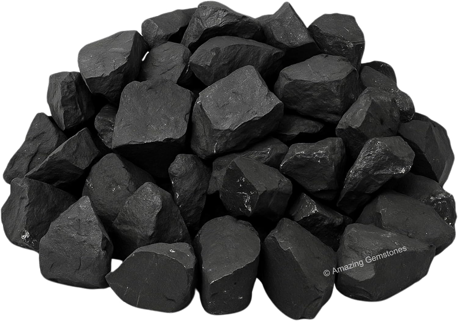 Amazing Gemstone 2 Pieces Shungite Raw Crystals and Healing Stones, Natural Rocks for Tumbling and DIY Raw Stones and Crystals