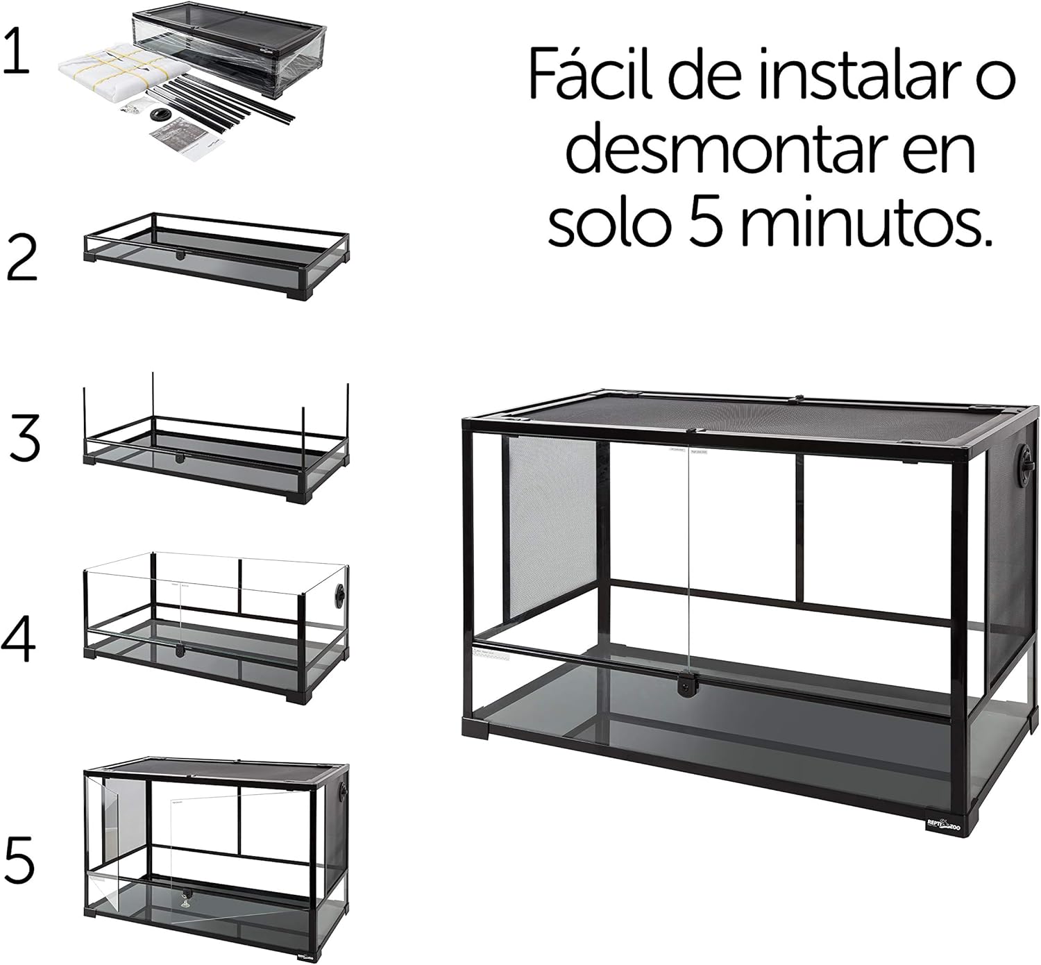 REPTI ZOO 67 Gallon Large Reptile Glass Terrarium Tank Double Hinge Door with Screen Ventilation Reptile Terrarium Cage 36" x 18" x 24"(Knock-Down)