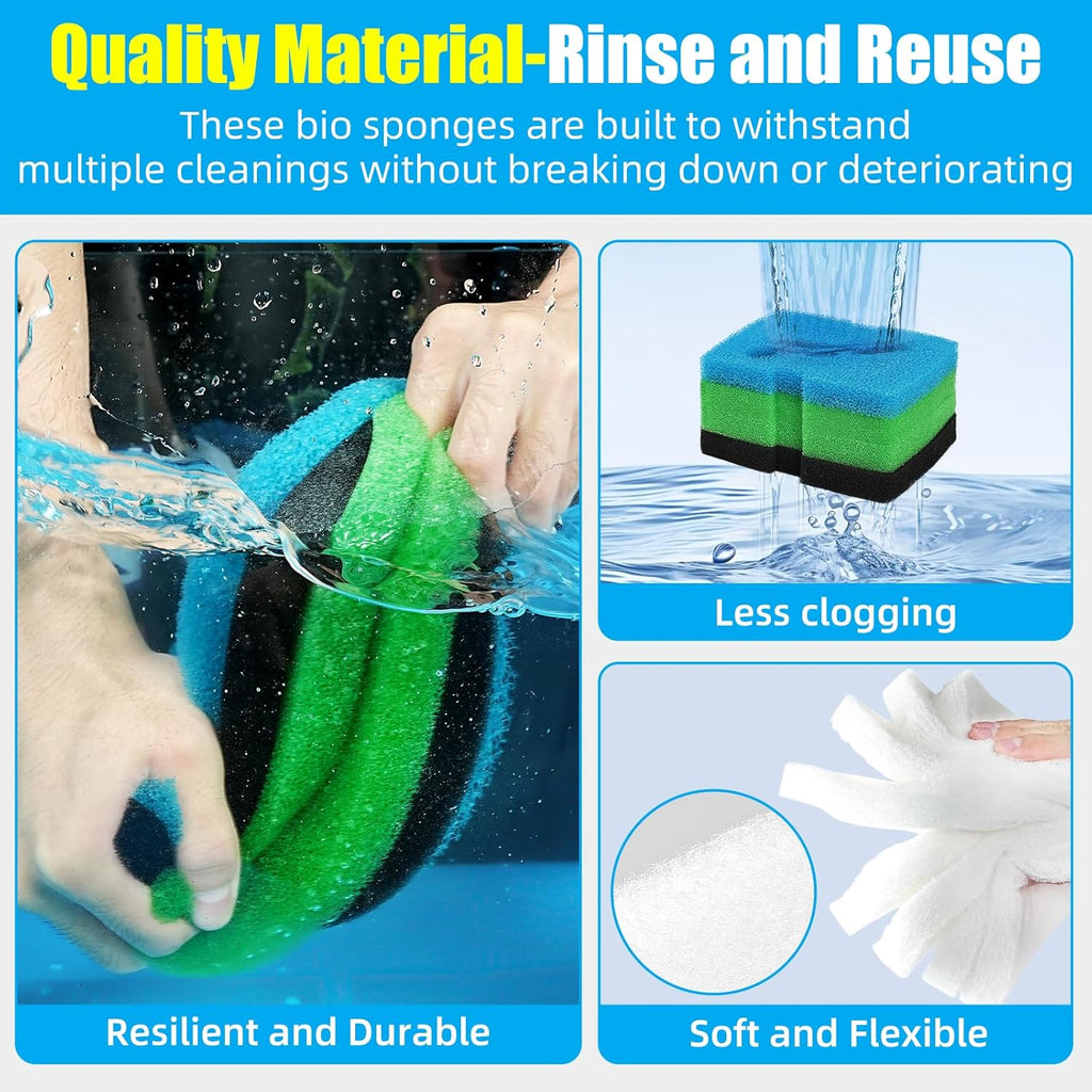 AQUANEAT Replacement Canister Filter Pads Compatible with Cascade 1200/1500 CCF4UL/CCF5UL Generic Floss Aquarium Sponge Media