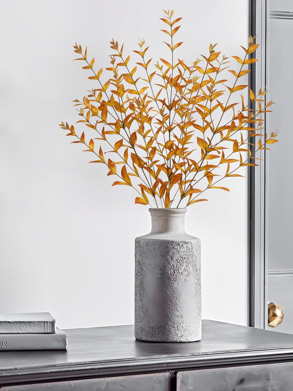 Briful 3PCS Artificial Fall Stems – 36.2" Long Stem Golden Leaf Branches, Autumn Foliage Branch for Fall Vase Filler, Thanksgiving Centerpiece, Harvest & Farmhouse, Christmas Decoration