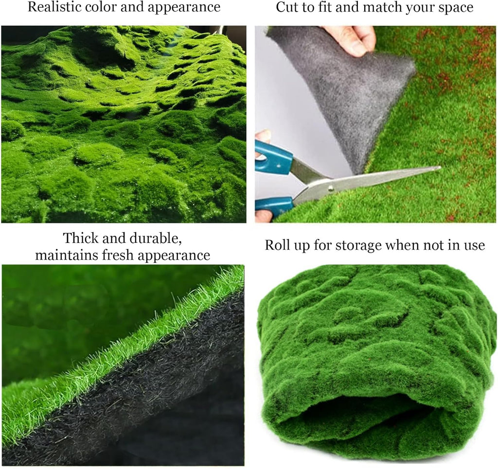 Simulation Artificial Moss Mat 39x39in, Fake Moss Wall DIY Artificial Moss Mat Carpet for Balcony Terrace Decoration Window Display Decoration