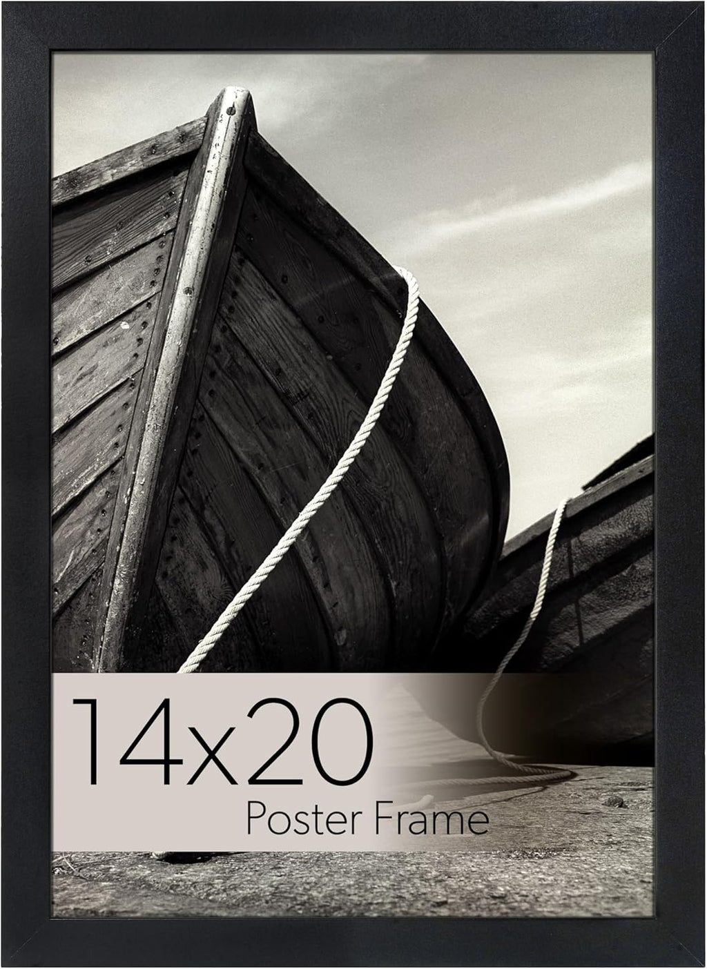 wallsthatspeak Elements 14x20 Picture Frame, Wall Hanging Black Poster Frame Displays Vertically or Horizontally, Includes Durable Plexiglass