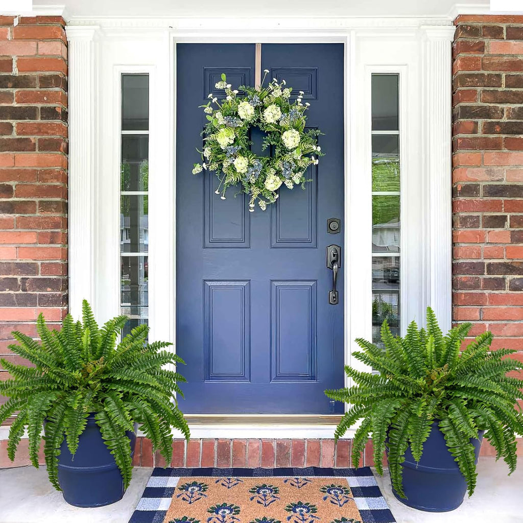 Ferns Artificial Plants 33.5" Dia. Faux Ferns for Outdoor Planter Large Fake Ferns Look Real Artificial Ferns with 60 Fronds Hanging Boston Fern Fake Plant Shrubs for Home Farmhouse Garden Porch Decor