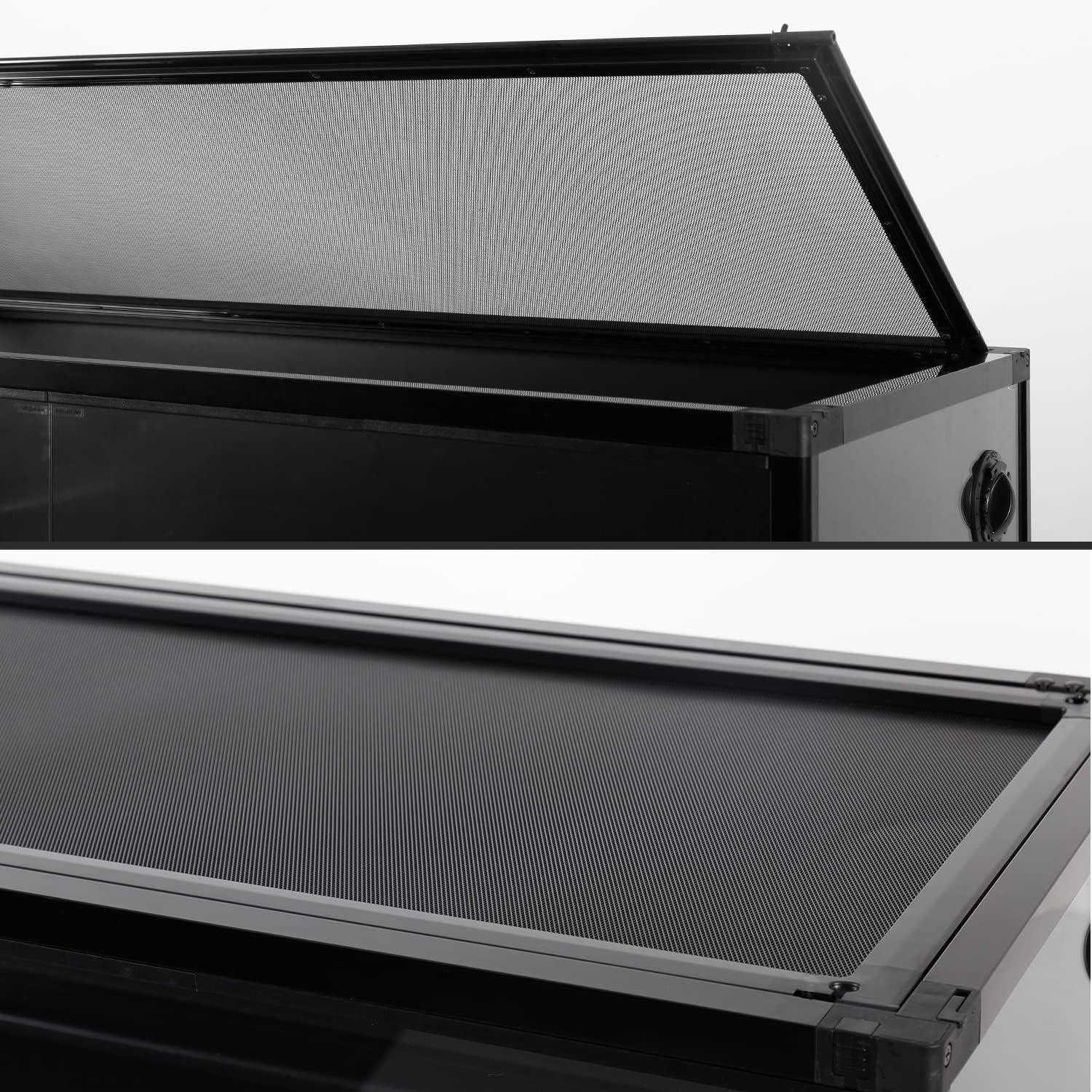 REPTI ZOO 67 Gallon Large Glass Reptile Terrarium 48" x 18" x 18", Easy Folding & Detaching Reptile Breeding Tank with Black PVC Back Panel Full Open Door Screen Ventilation