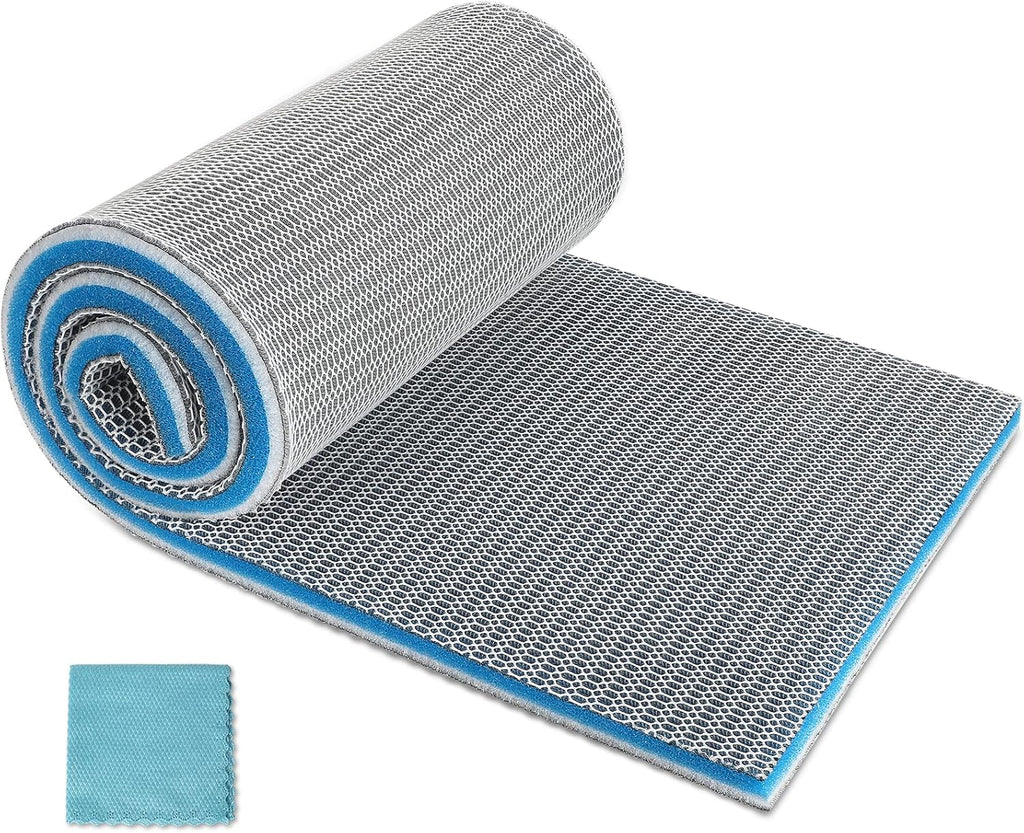 Aquarium Filter Media, Upgraded 8-Layer Filter Sponge Pad for Fish Tank and Pond, Super Filtering Effect, Cut to Fit, Reusable and Washable Aquarium Filter Floss (11.8” x 47.2”)