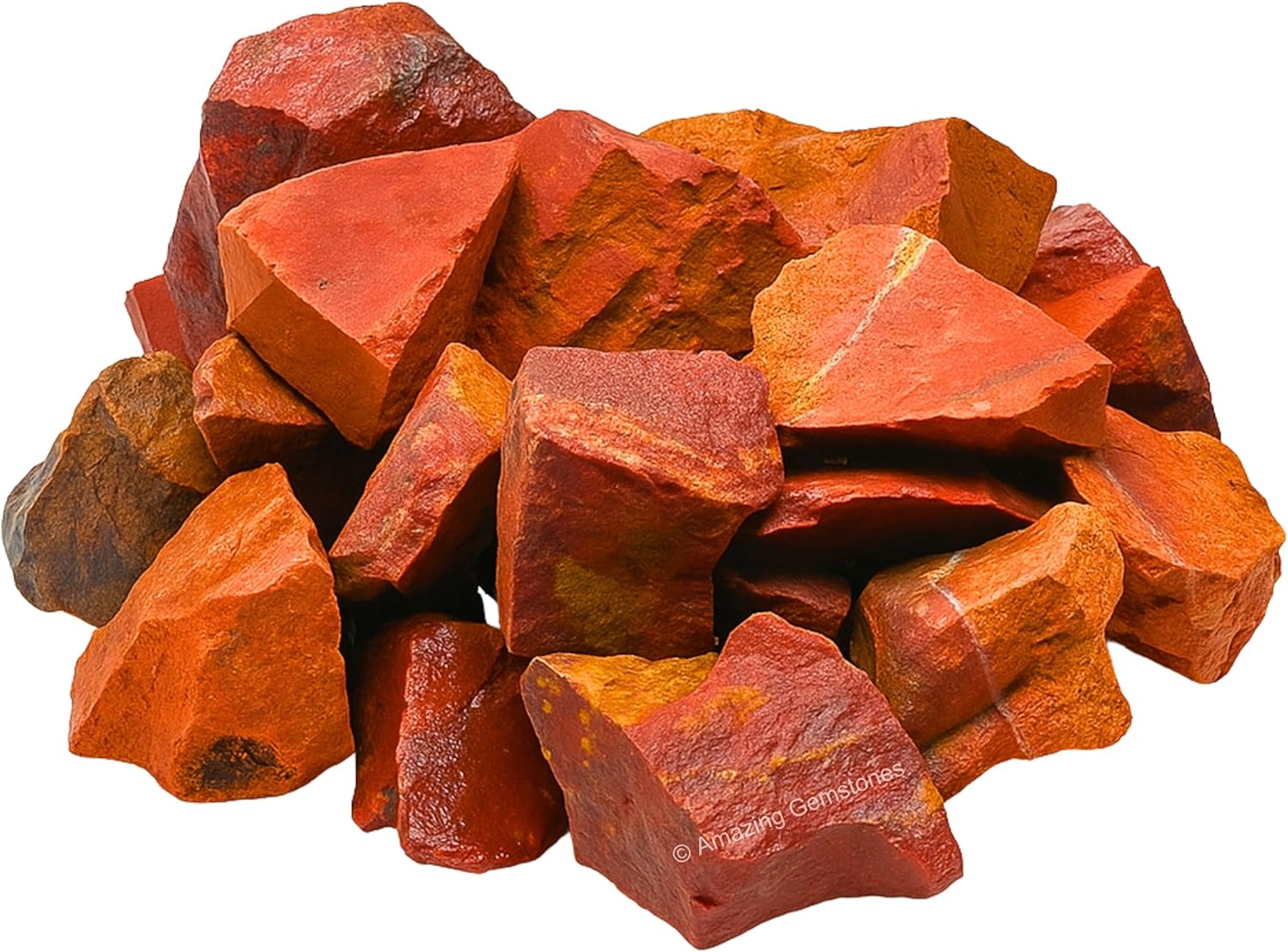 Amazing Gemstone Red Jasper Raw Crystals and Healing Stones, Natural Rocks for Tumbling and DIY Raw Stones and Crystals (5 Pieces)