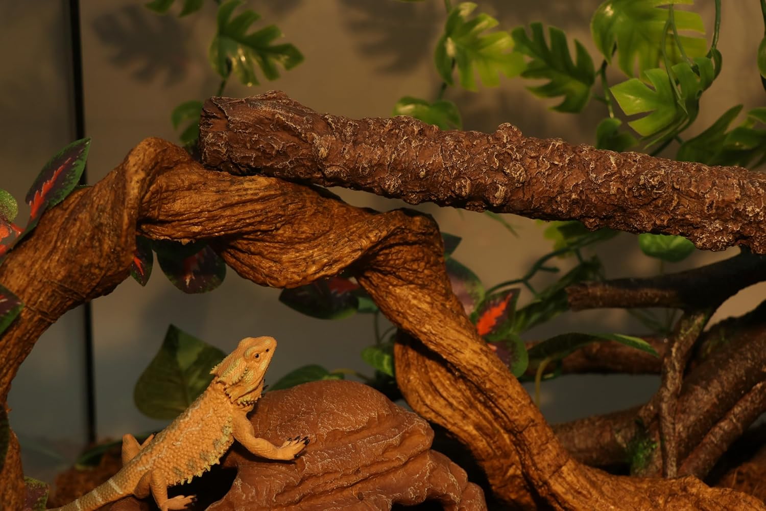 AQUA KT Reptile Climbing Stick Corner Tree Branch for Lizard Bearded Dragon Snake Hermit Crab Leopard Gecko Tree Frog Climber Accessory Terrarium Habitat Decoration