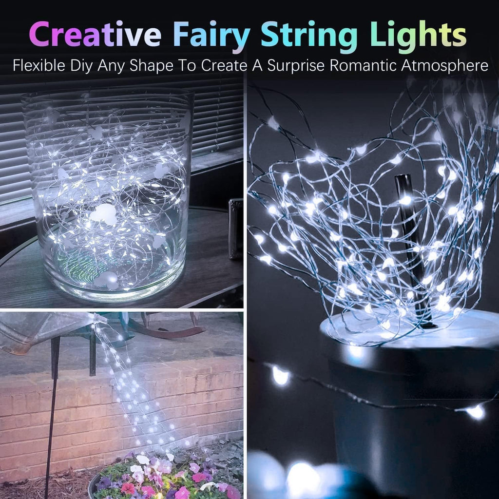 6 Pack 60LED Christmas Battery Operated Fairy Lights with Remote, 8 Modes String Lights with Timer, Dimmable, Memory Function, Waterproof Twinkle Lights for Outdoor Indoor Christmas Decor(Cool White)