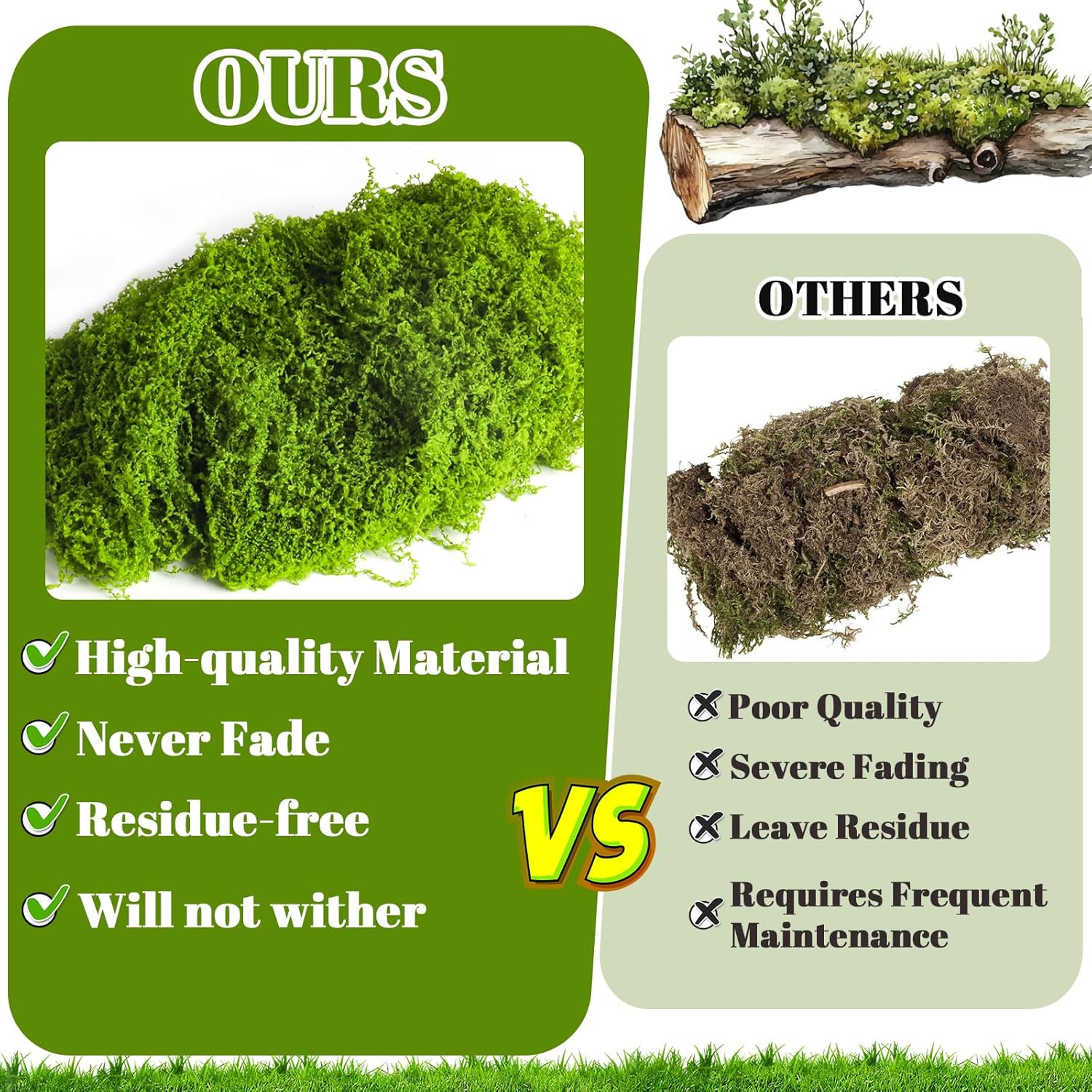 15.1 OZ Fake Green Moss for Crafts, Artificial Moss for Indoor Plants, Decorative Light Green Artificial Fake Moss for Fairy Garden Decor, Wedding Centerpieces, Floral DIY Projects