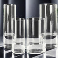 4 Pcs Acrylic Clear Cylinder Flower Vase for Plants Bouquet, Unbreakable Hurricane Tall Large Plastic Vases for Wedding Decor, High Hydroponic Floor Vase (H 10" + H 12" 2 Each No Flowers)