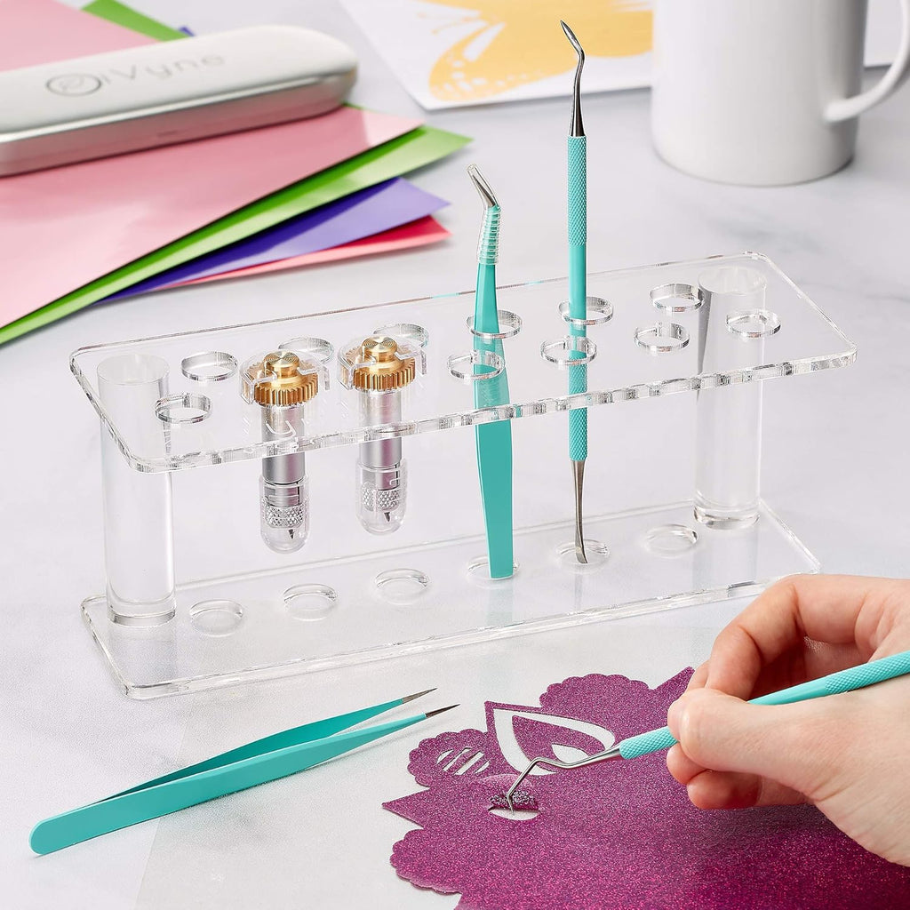 Premium Vinyl Weeding Tool Kit - Precision Stainless Steel Weeder - Hook and Pick with Fine Tweezers Crafting Set - by iVyne
