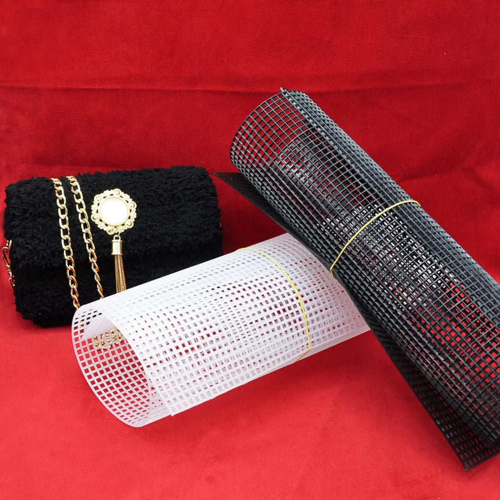 Allazone Plastic Mesh Sheets for Embroidery, 5 PCS 13 x 19.7In Black Mesh Fish Tank Divider and 10 PCS Binding Bars Sliding Bars for Fish Tank, Embroidery Crafting Knit Crochet Projects
