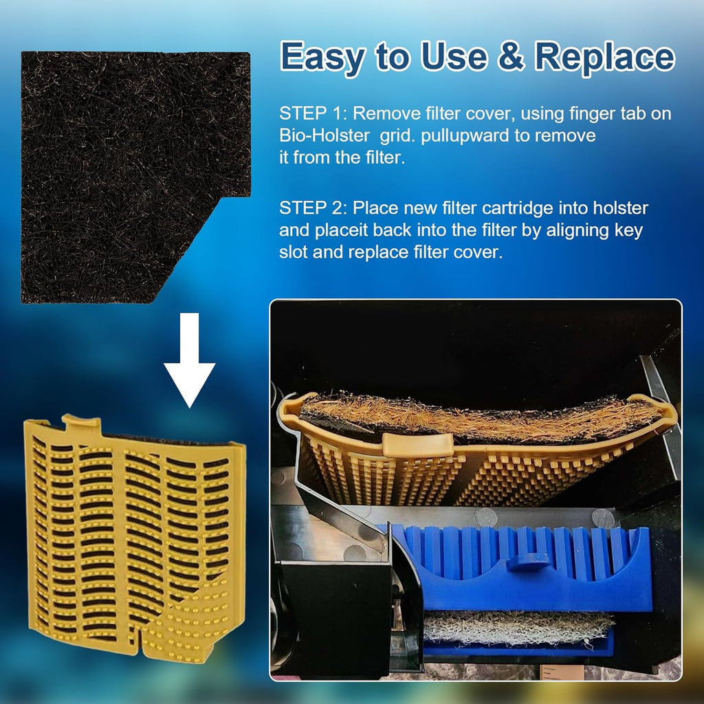 Large Aquarium EcoRenew Filter Cartridges Replacement for Aqueon SmartClean Power Filter with EcoRenew Filter Cartridgein 50-90 Gallon, Fish Tank Filter Cartridge for Freshwater and Saltwater-6Pcs