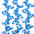 Mizii 3 Strands Artificial Vines Blue Ivy Garland 74" Fake Vine with Silk Leaves Faux Hanging Plants Greenery Decoration for Outdoors Wedding Party Indoor Bedroom Home Wall Room Decor (Blue)