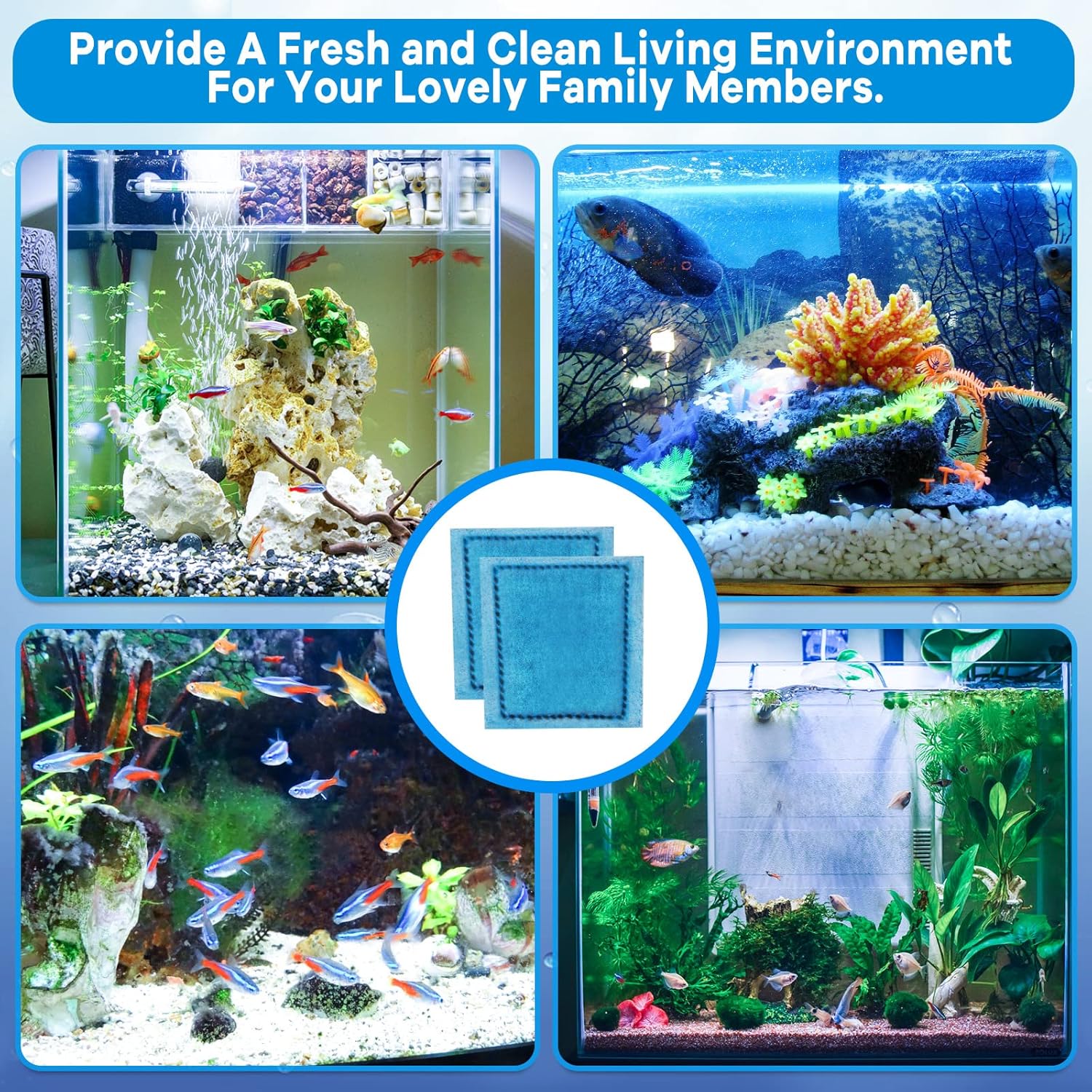 16 PCS Aquarium Filter Cartridge Compatiable with Aqua-Tech Filters (EZ-Change #3) Fish Tank Filter Cartridge Compatiable with Aqua-Tech 20-40 & 30-60 Power Filter