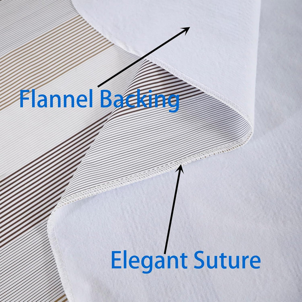 Walrus Heavy Duty Vinyl Tablecloth with Flannel Backing Waterproof Oil-Proof Plastic Table Cloth Stain-Resistant Wipeable Rectangle or Square Table Cover for Indoor and Outdoor (Line,54x54 Inch)