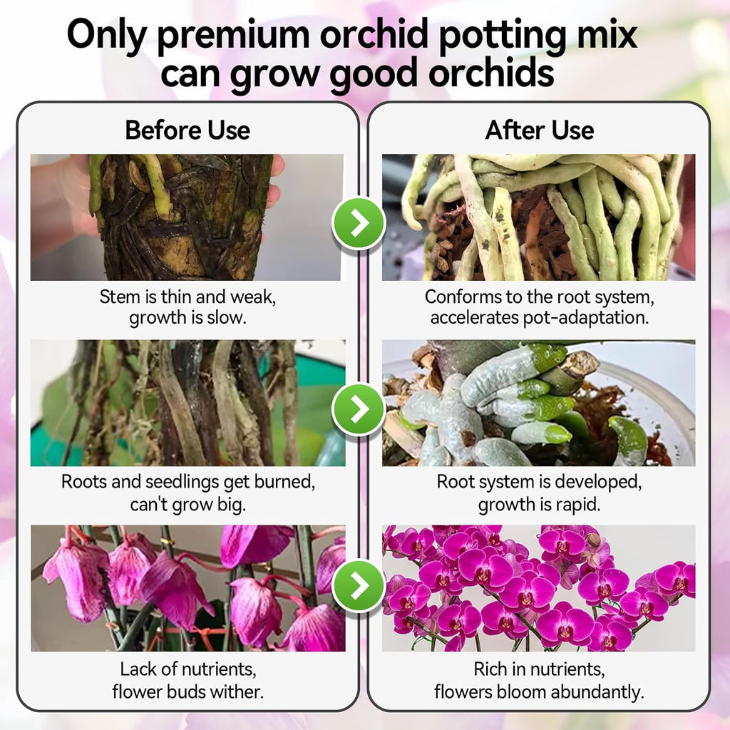 Orchid Bark Potting Mix with Pine Bark and Perlite, Fast Draining Orchid Soil for Healthy Roots, Ideal for Repotting Orchid and Orchid Bark for Indoor Plants (4 Quarts)
