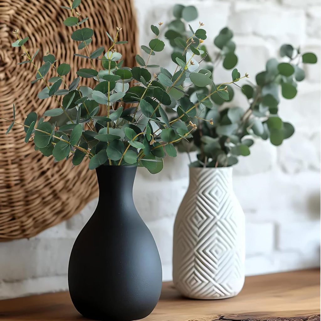 4pcs Artificial Eucalyptus Stems Decor 3D Real Touch,30in Faux Silver Dollars Eucalyptus Branches Fake Greenery Plants Stems for Vase Home Party Wedding Decorations (Green)