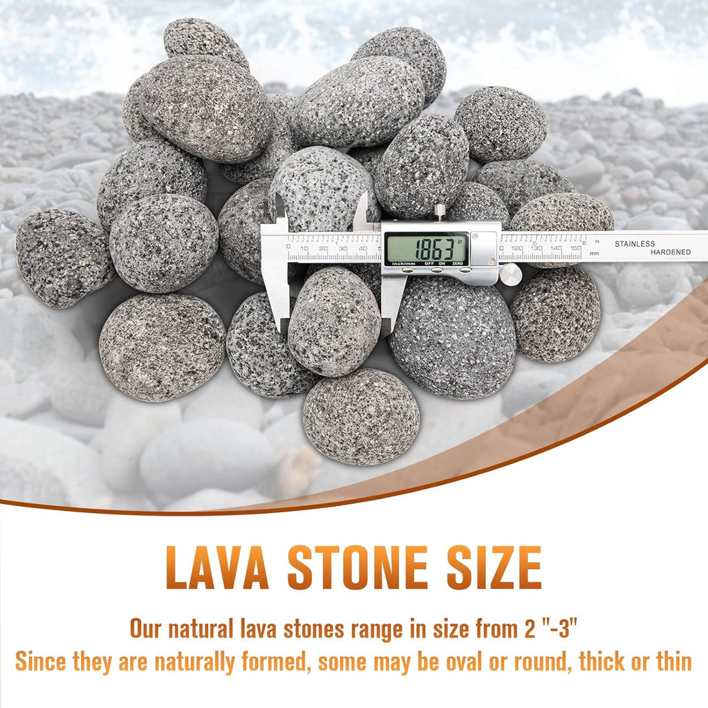Black Lava Rocks for Fire Pit,2"-3" Natural Lava Stones, Black Lava Rocks for fire Pit and Fireplace（10 Pound）