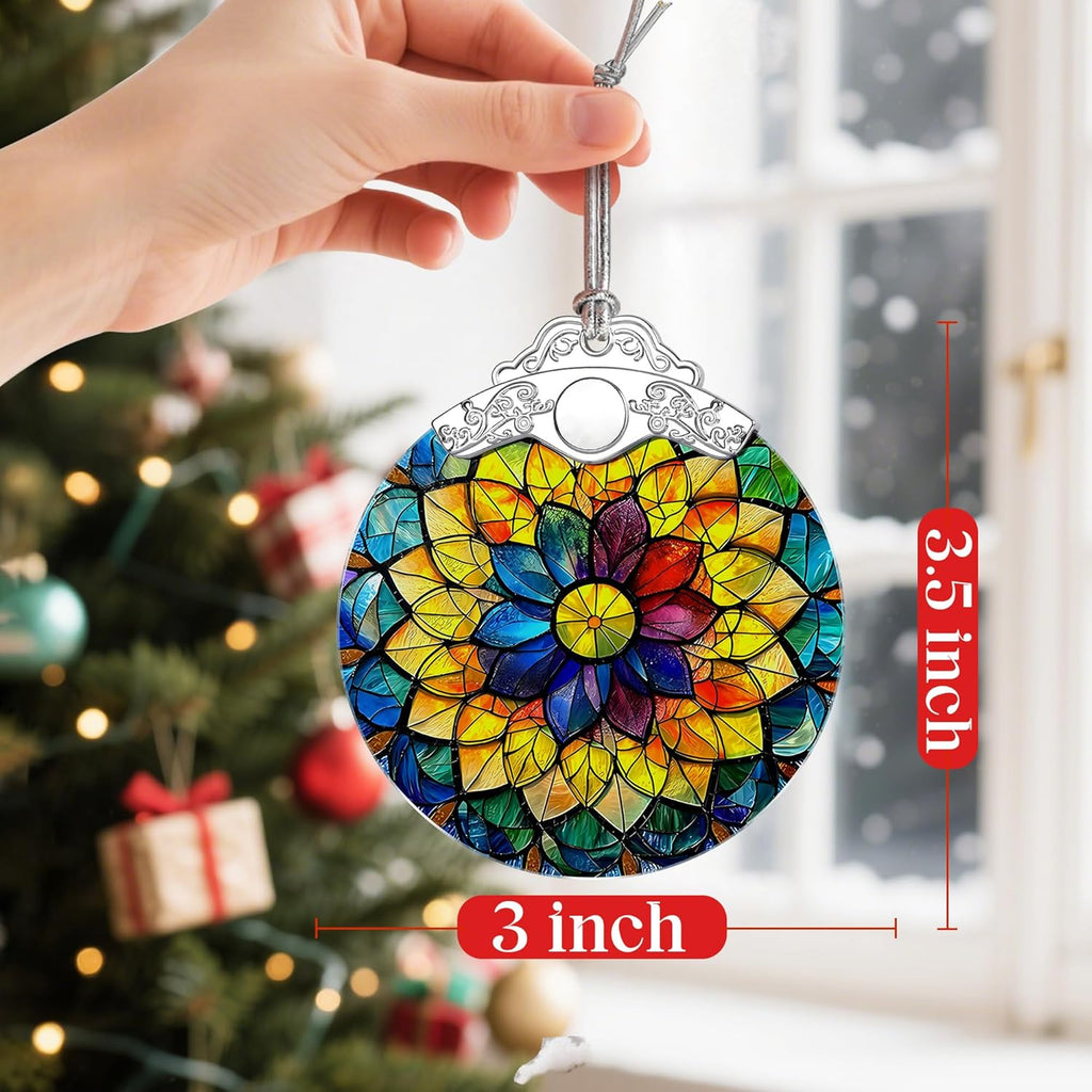 Rainbow Mandala Christmas Ornaments: Christmas Tree Ornaments, Holiday Decor, Stocking Stuffers, Gift Ideas, Xmas Gifts & Spiritual Gifts for Her