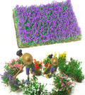 Warmtree Hand Torn Model Grass Tufts Flower Cluster for Miniature Scenery Applicable for N & HO Scale for Train Layouts,Diorama Supplies,and Architectural Models (Purple)