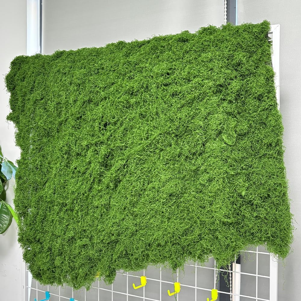 Artificial Green Moss Mat for Decoration Carpet Grass Wall, Natural Preserved Moss Mat, Green Moss Sheets for Crafts Woodland Decor Garden Party Decorations Wall Art DIY Project (19.68*19.68 inch)