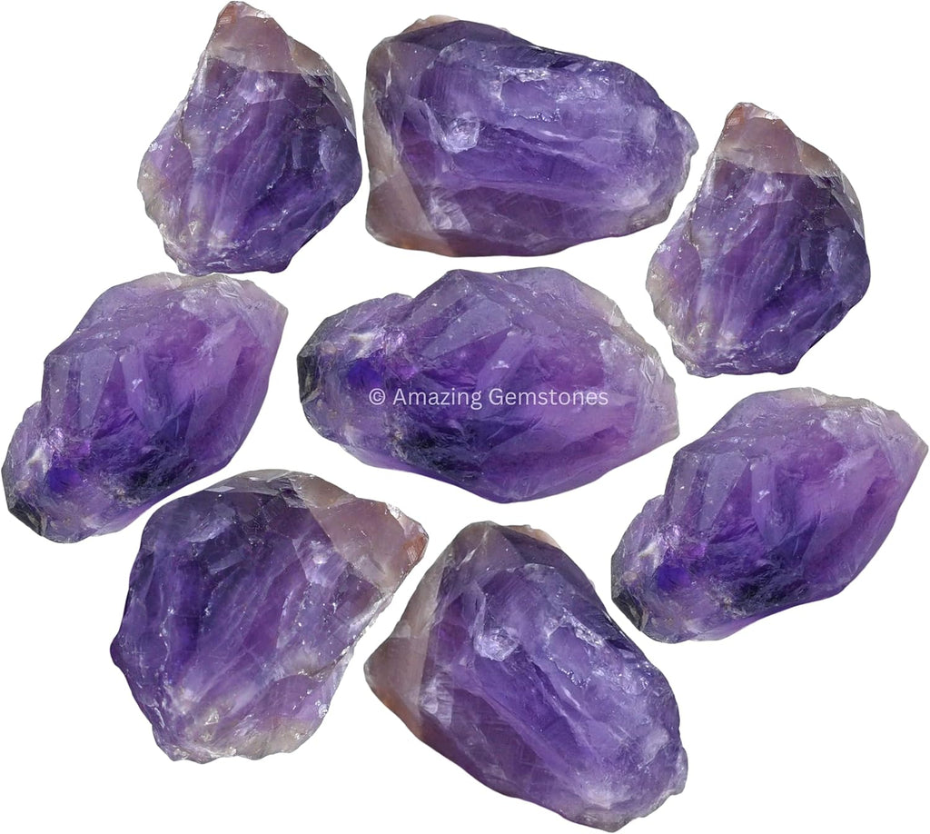 Amazing Gemstone Amethyst Raw Crystals and Healing Stones, Natural Rocks for Tumbling and DIY Raw Stones and Crystals (1 lb)
