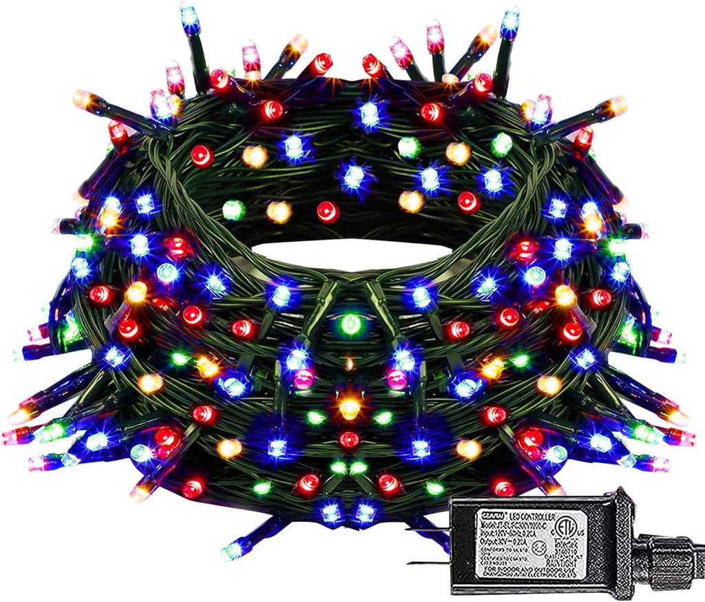 Dazzle Bright Christmas String Lights, 100 LED 33 FT Connectable Fairy Lights with 8 Modes, Waterproof Christmas Decorations for Indoor Outdoor Holiday Party Home Tree Decor (Multi-Colored)