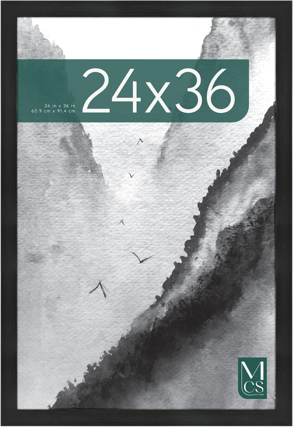 MCS Museum Poster Frame, Onyx, 24 x 36 in, Single