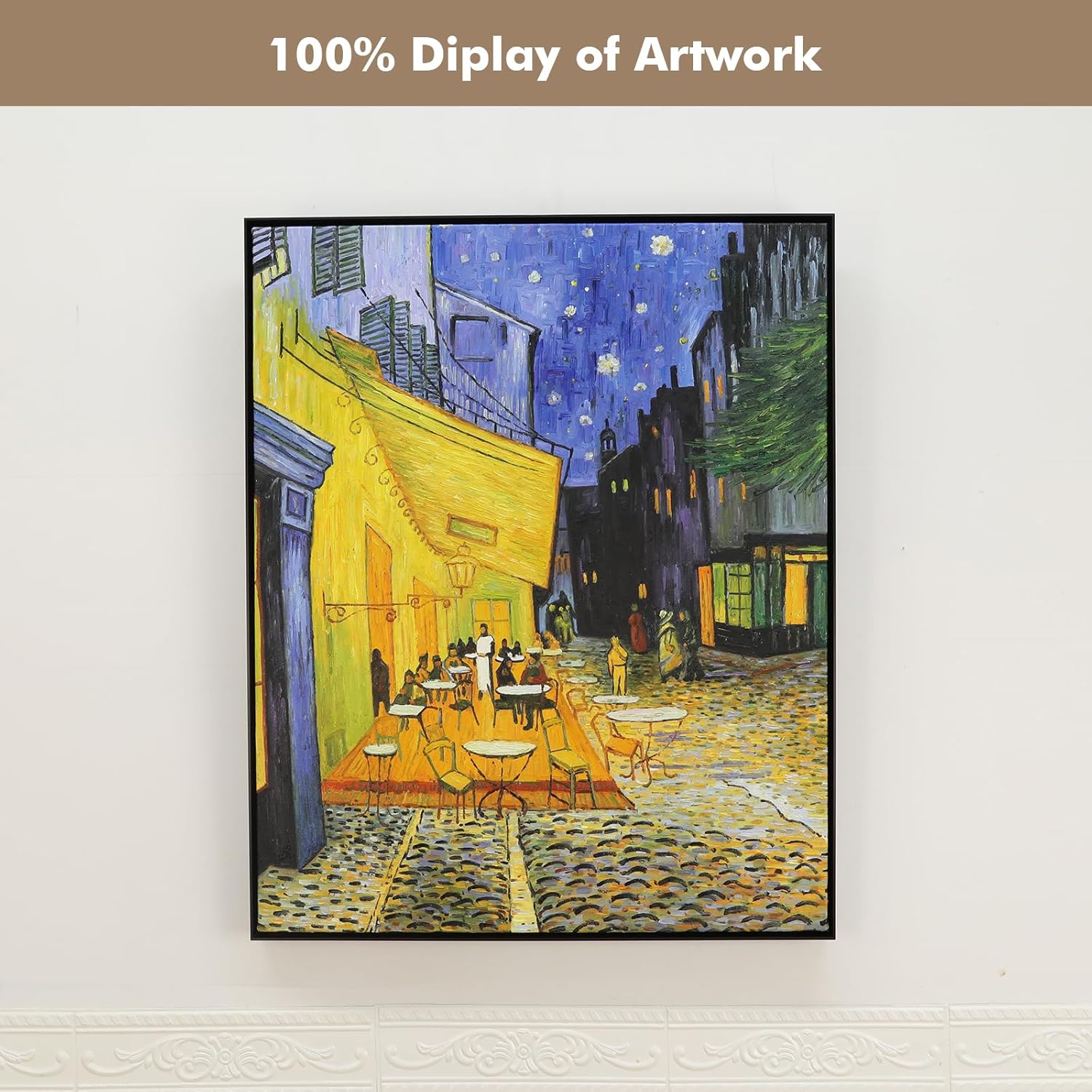Floating Frame for 24x36 Canvas Paintings, DIY Metal Canvas Frame with 1.5" Deep for Abstract Wall Art/Portrait/Landscape Living Room Bedroom Kitchen Decor (Black)