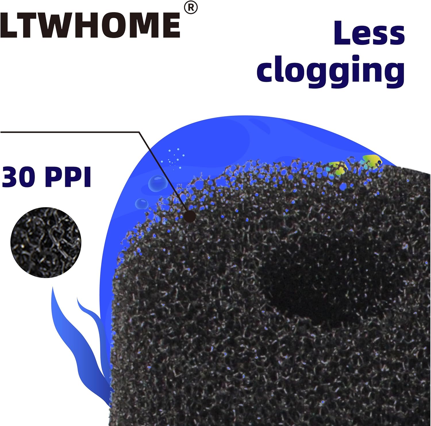 LTWHOME Pre-Filter Sponge Roll Fit for Beckett Pond G Pump, Part No 7209410 (Pack of 12)