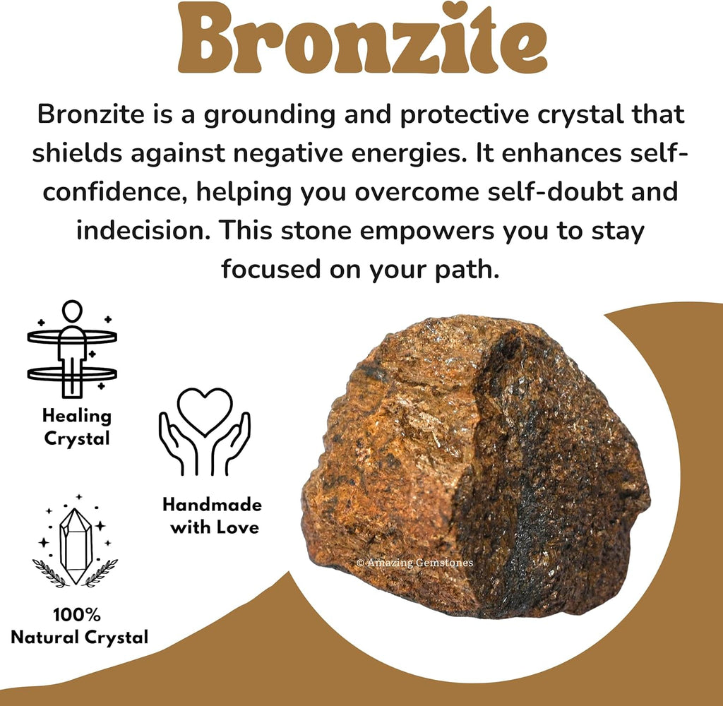 Amazing Gemstone Bronzite Raw Crystals and Healing Stones, Natural Rocks for Tumbling - DIY Raw Stones and Crystals, 2 Pieces