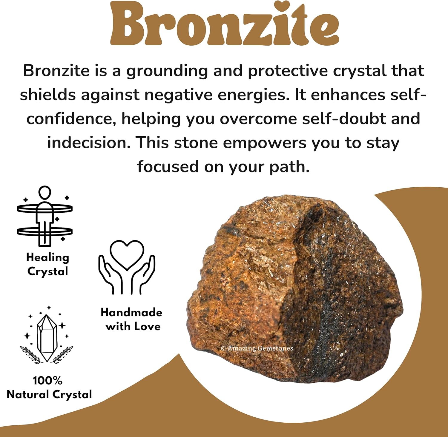 Amazing Gemstone Bronzite Raw Crystals and Healing Stones, Natural Rocks for Tumbling - DIY Raw Stones and Crystals, 2 Pieces