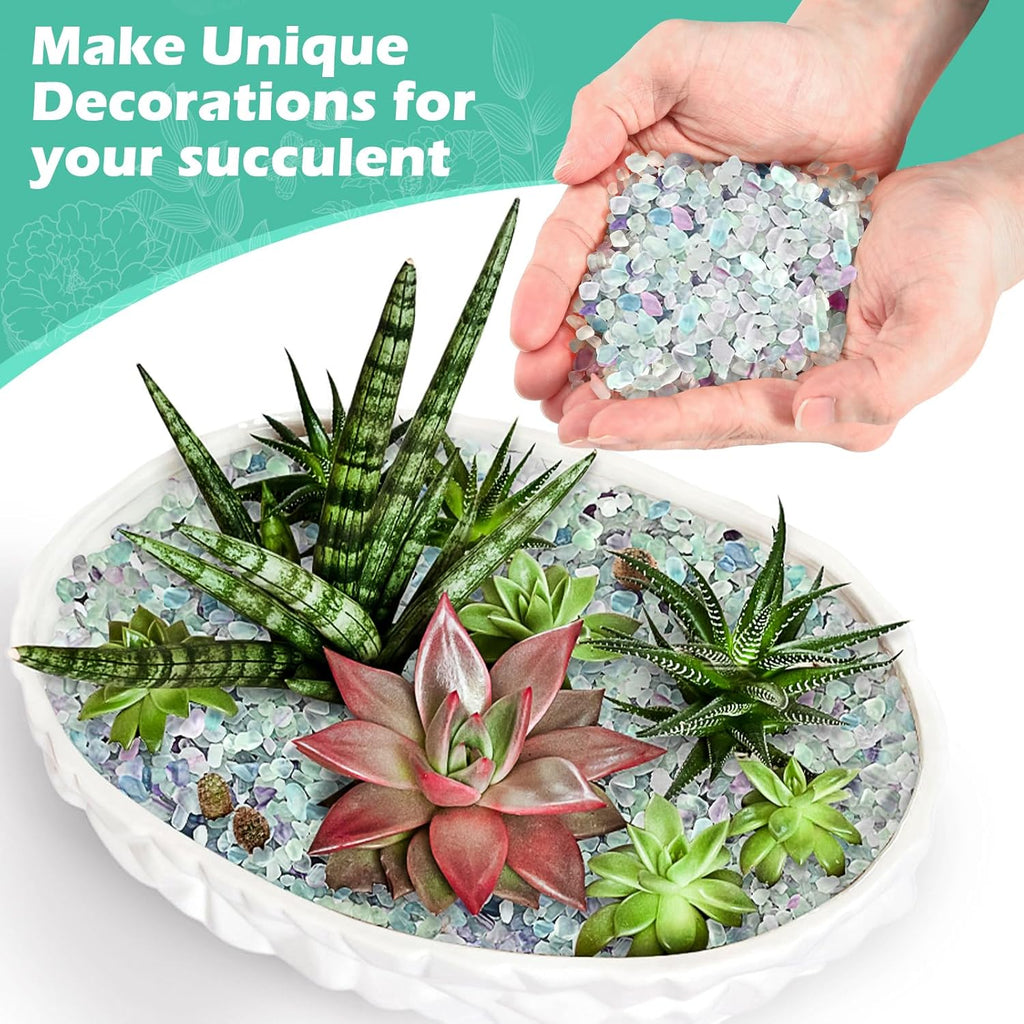 2 Lb/920g Small Pebbles for Indoor Plants, 0.15-0.3" Decorative Pebbles Vase Filler, Crystal Chips Crushed Stone, Aquarium Rocks for Fish Tank, Crafts, Terrarium Decor
