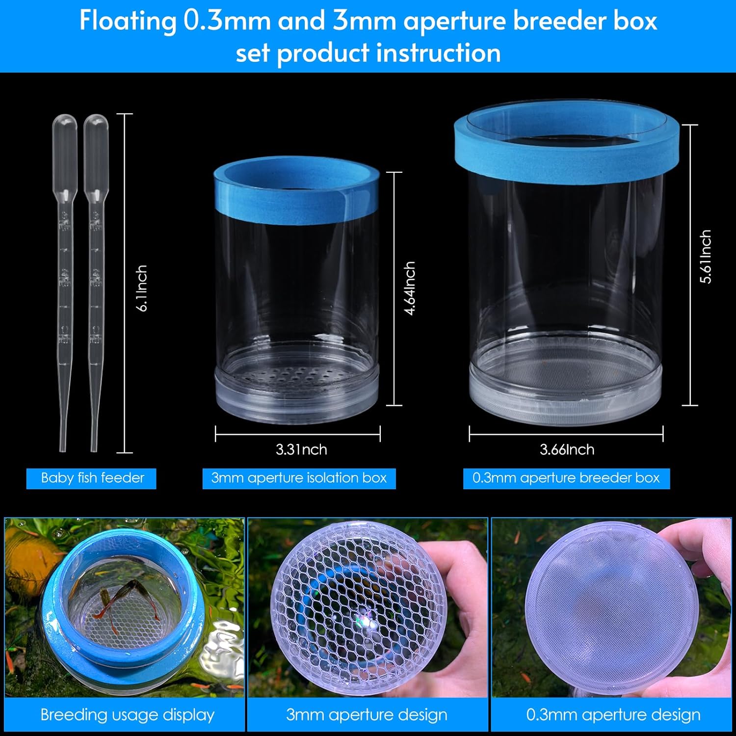 Fish Breeder Box for Fishes Tank Isolation Aquarium Separator Hatchery Incubator for Guppy Baby Betta Saltwater Clownfish Coral Aggressive or Injured Fish (Large Two-Piece Set)